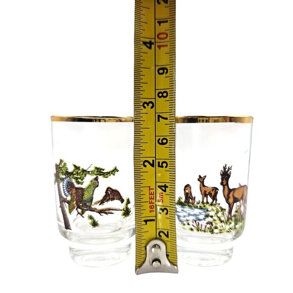 Vintage Ruhrglas Wildlife Shot Glasses Set Of 6 With Gold Rim Wildlife - Picture 3 of 12